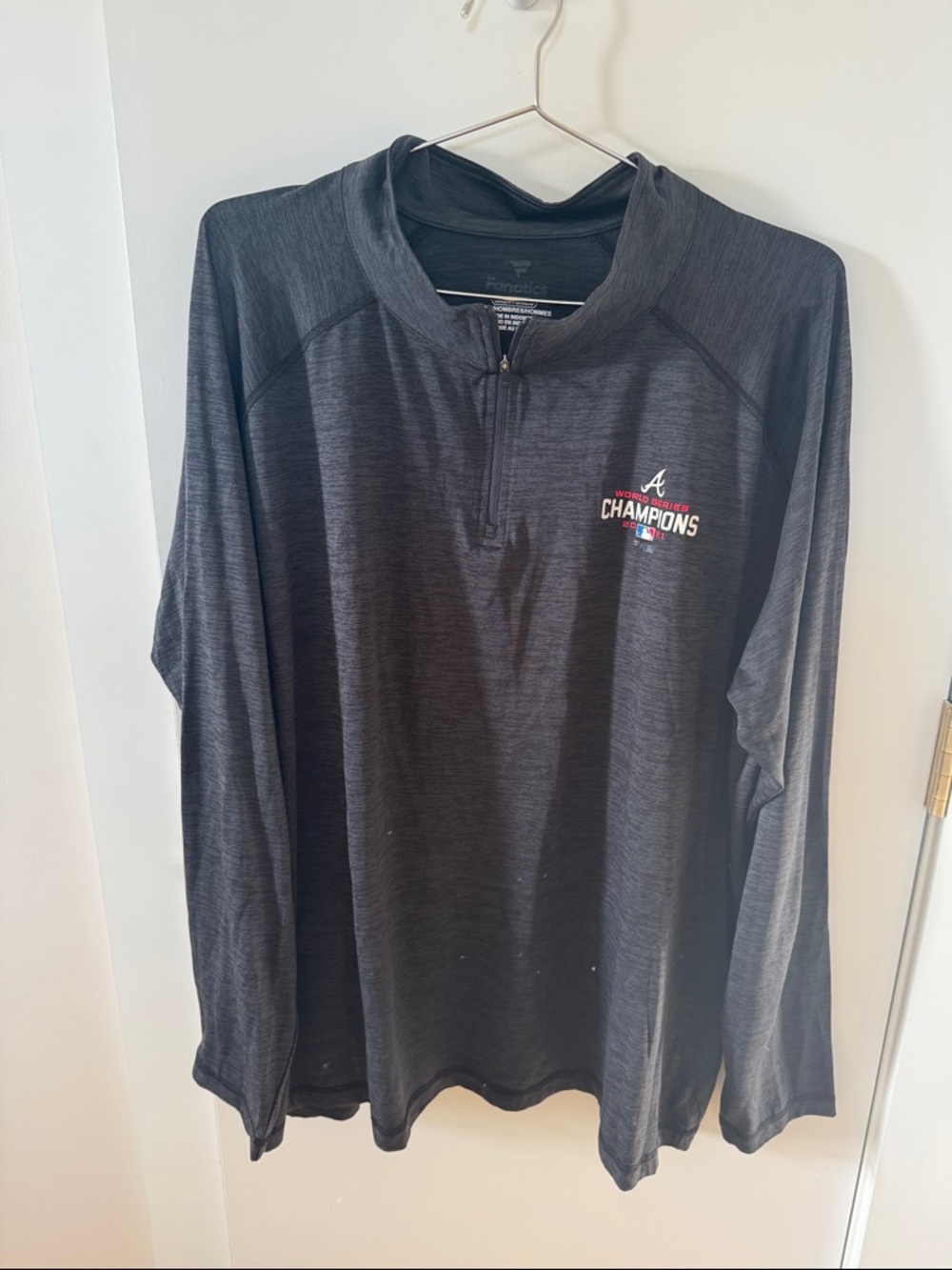 Fanatics Gray Atlanta World Series Champions Pullover Top